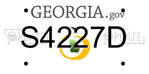 S4227D Georgia License Plate