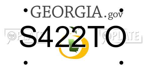 S422TO Georgia License Plate