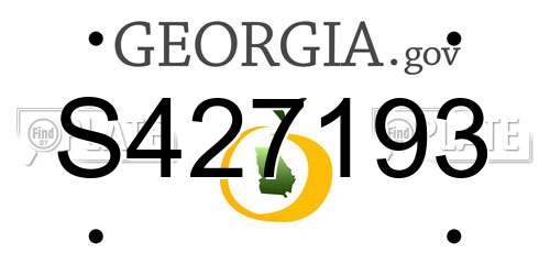 S427193 Georgia License Plate