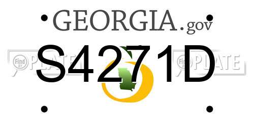 S4271D Georgia License Plate