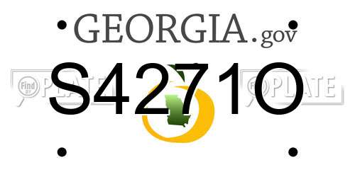 S4271O Georgia License Plate