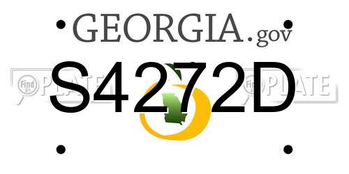 S4272D Georgia License Plate