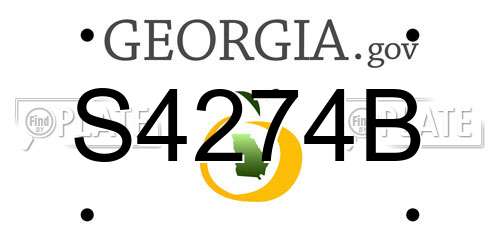 S4274B Georgia License Plate