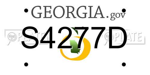 S4277D Georgia License Plate