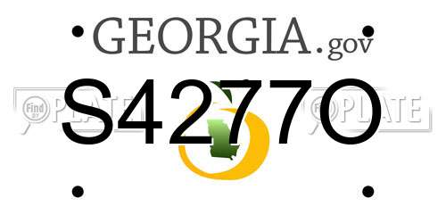 S4277O Georgia License Plate