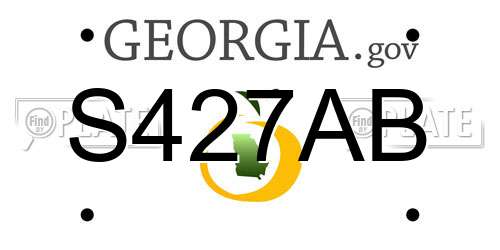 S427AB Georgia License Plate