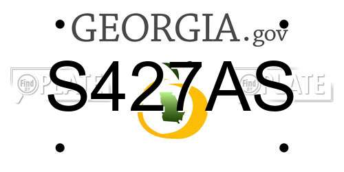 S427AS Georgia License Plate