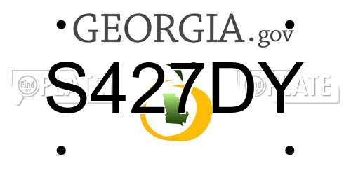 S427DY Georgia License Plate