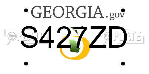 S427ZD Georgia License Plate