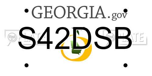 S42DSB Georgia License Plate