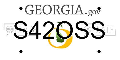 S42OSS Georgia License Plate