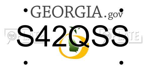 S42QSS Georgia License Plate