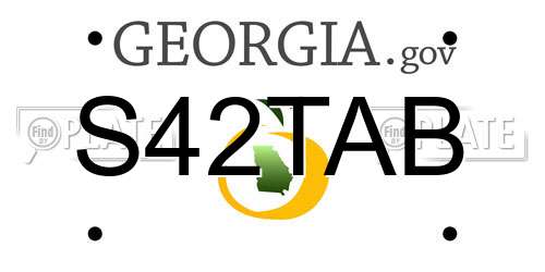 S42TAB Georgia License Plate
