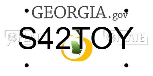 S42TOY Georgia License Plate