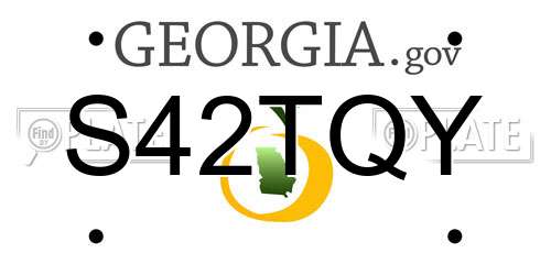 S42TQY Georgia License Plate