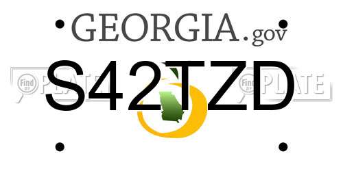 S42TZD Georgia License Plate
