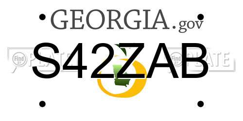 S42ZAB Georgia License Plate