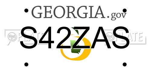 S42ZAS Georgia License Plate
