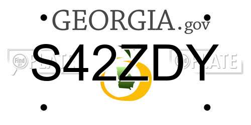S42ZDY Georgia License Plate