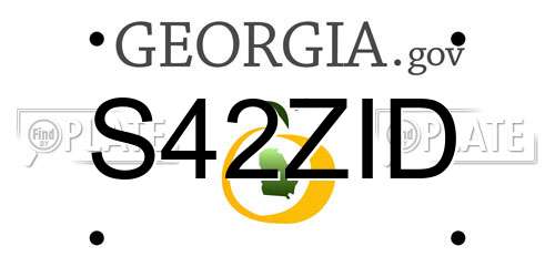 S42ZID Georgia License Plate
