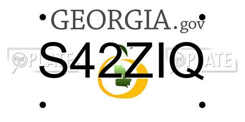 S42ZIQ Georgia License Plate