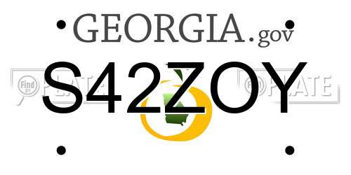 S42ZOY Georgia License Plate