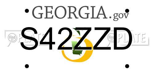 S42ZZD Georgia License Plate