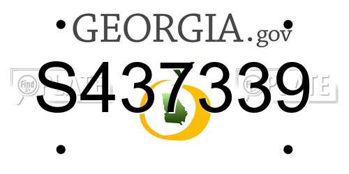 S437339 Georgia License Plate