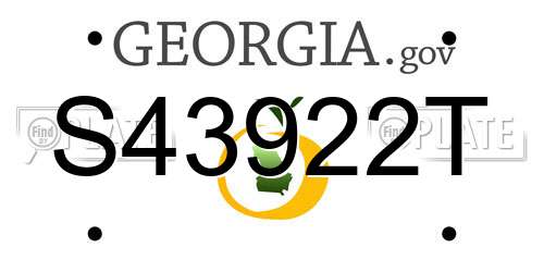 S43922T Georgia License Plate