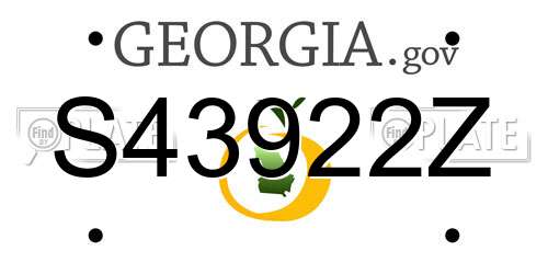 S43922Z Georgia License Plate