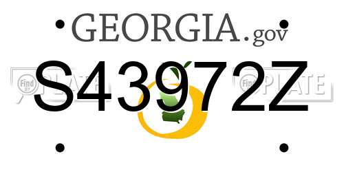 S43972Z Georgia License Plate