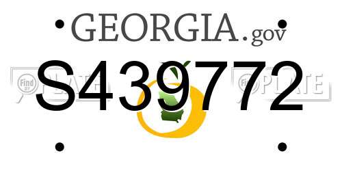 S439772 Georgia License Plate