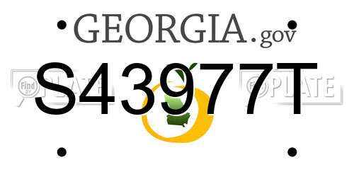 S43977T Georgia License Plate