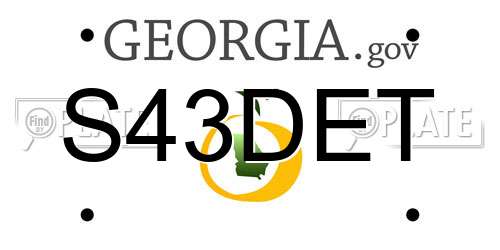 S43DET Georgia License Plate