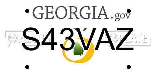 S43VAZ Georgia License Plate