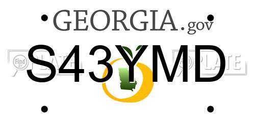 S43YMD Georgia License Plate