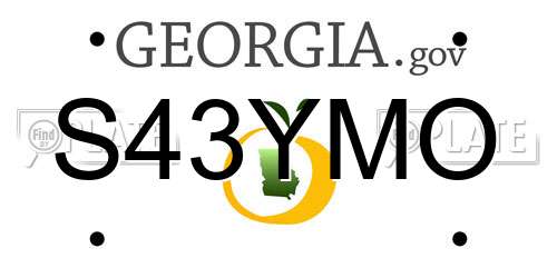 S43YMO Georgia License Plate