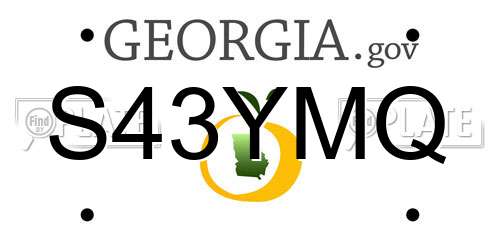 S43YMQ Georgia License Plate