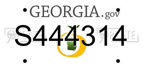 S444314 Georgia License Plate
