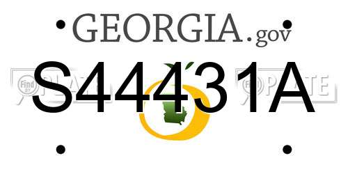 S44431A Georgia License Plate