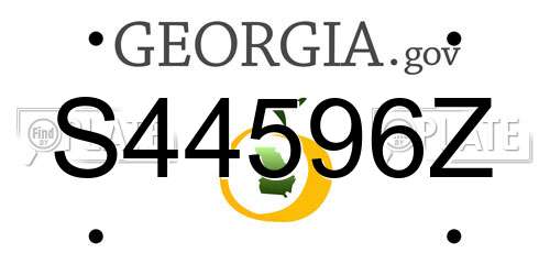 S44596Z Georgia License Plate