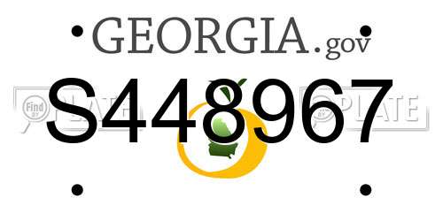 S448967 Georgia License Plate