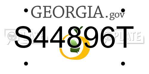 S44896T Georgia License Plate