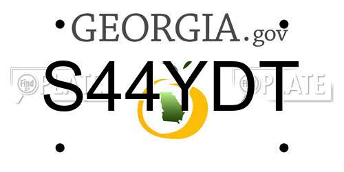 S44YDT Georgia License Plate