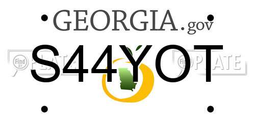 S44YOT Georgia License Plate