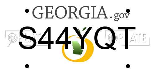 S44YQT Georgia License Plate