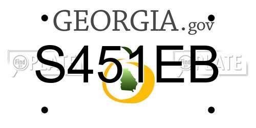 S451EB Georgia License Plate
