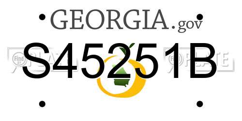 S45251B Georgia License Plate