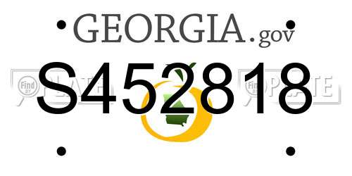 S452818 Georgia License Plate