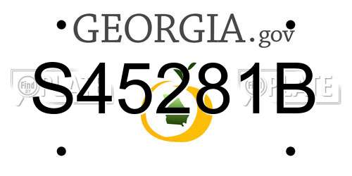 S45281B Georgia License Plate